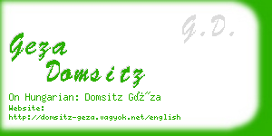 geza domsitz business card